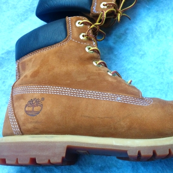 Timberland Women's 6 inch Wheat Nubuck Waterproof Boots Size 9.5 - Picture 6 of 12